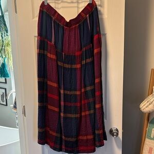 Marine Layer plaid flannel maxi skirt nwt